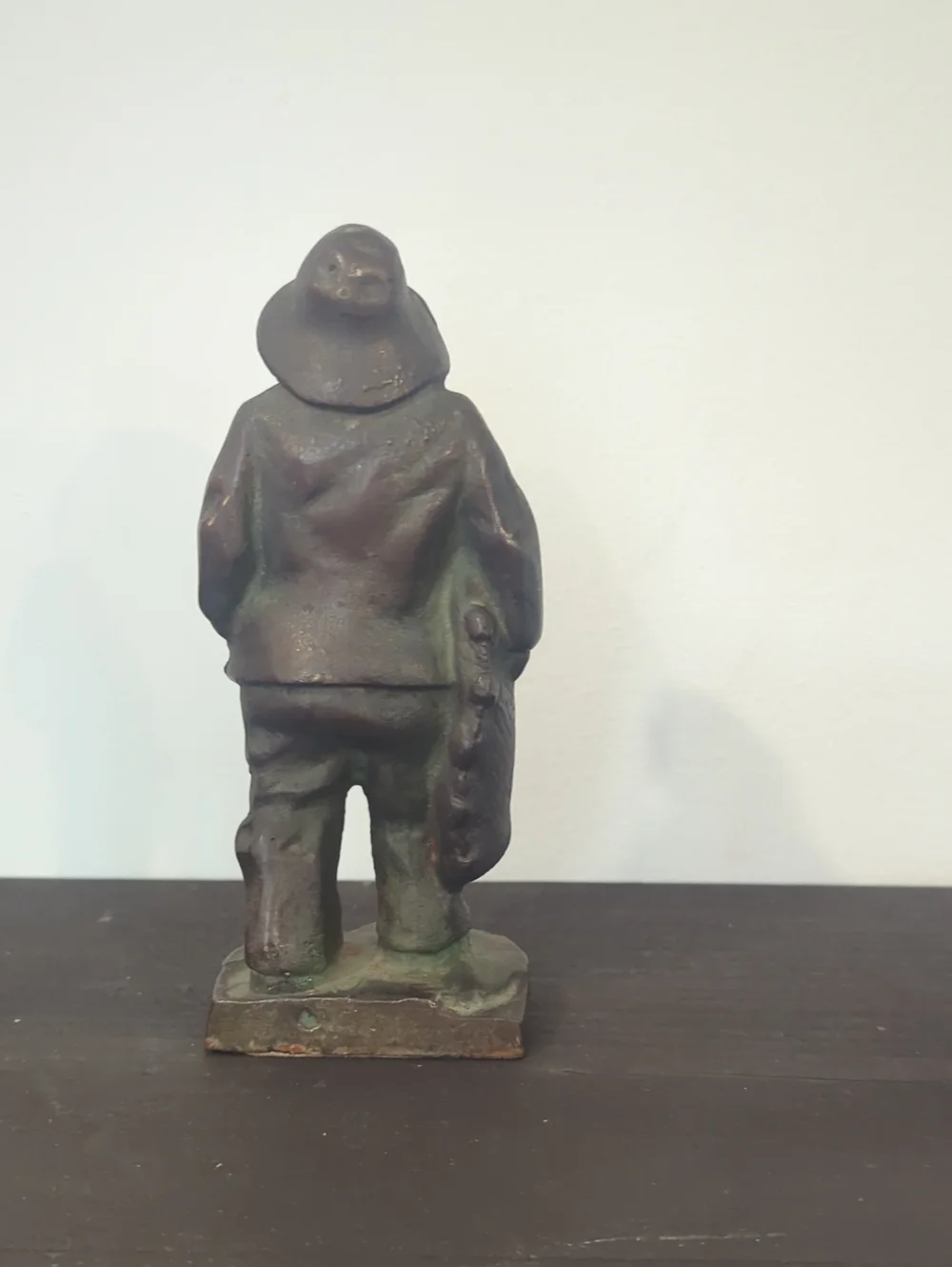 Fisherman Figurine Solid Cast Brass Nautical Marine